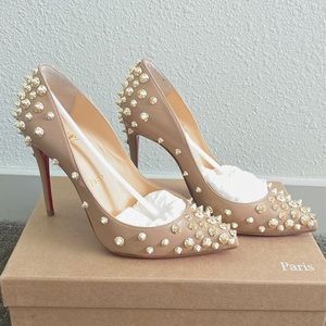 Christian Louboutin Shoes Gold Spikes 100mm